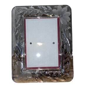 Vtg Princess House Heritage Romance Collection Crystal Flower Etched Frame